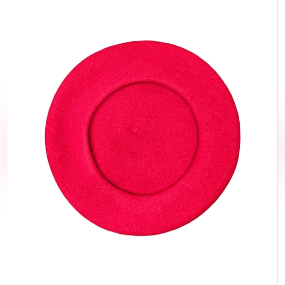 Zara Vibrant Red Beret - 100% Wool - Picture 3 of 3